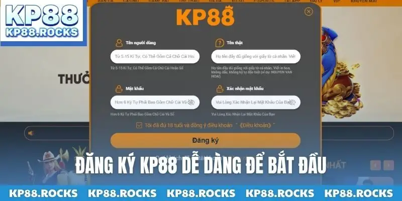 Đăng ký KP88 dễ dàng để bắt đầu