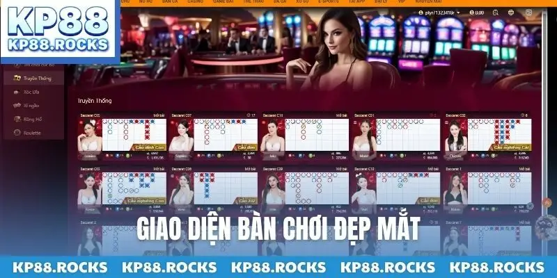 Giao diện bàn chơi đẹp mắt