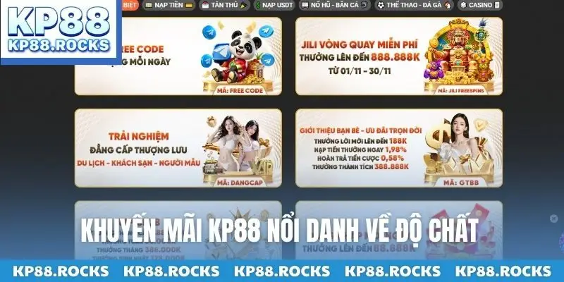 Khuyến mãi KP88 nổi danh về độ chất