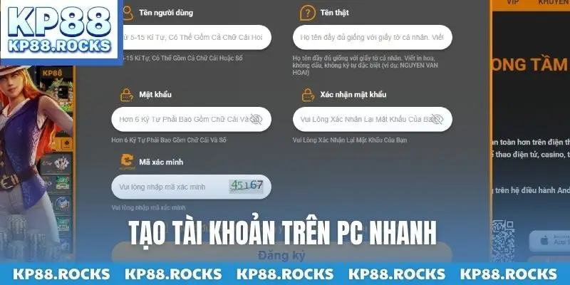 Tạo tài khoản trên PC nhanh